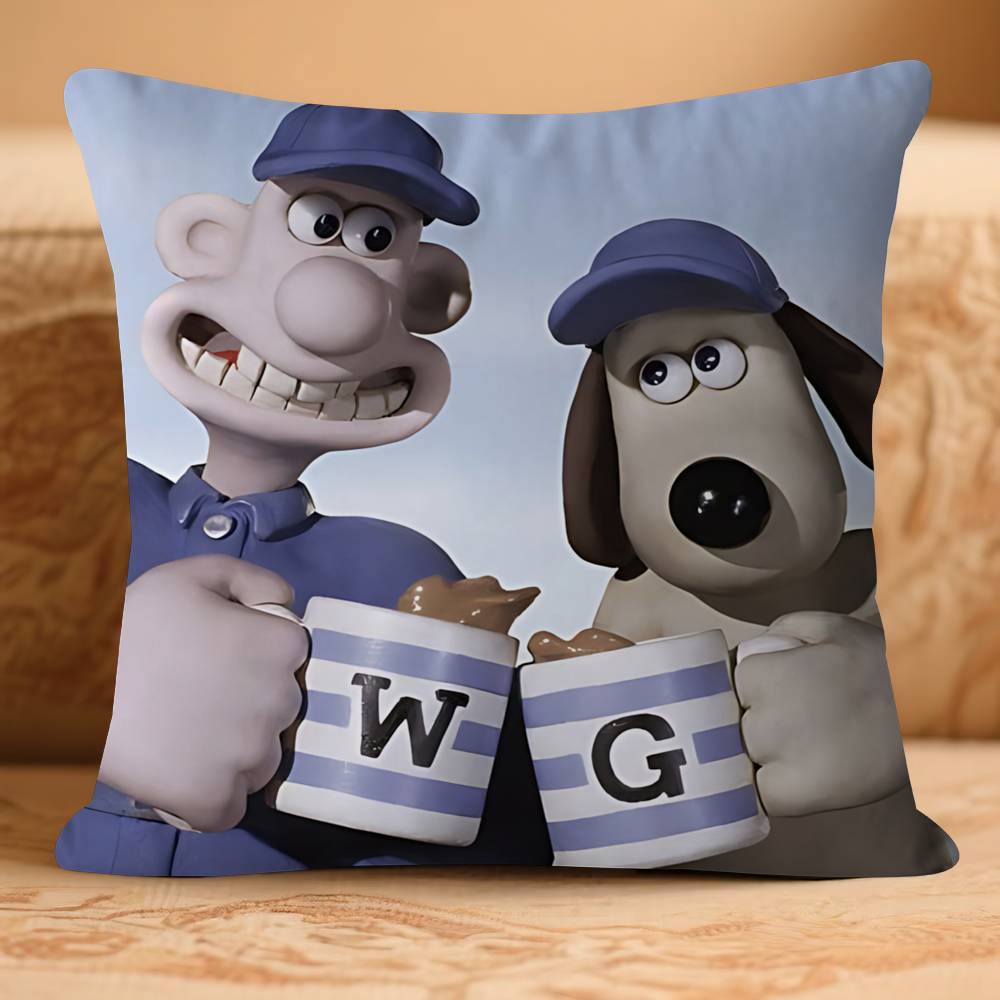 Wall-ace And G-Gromit Pillowcase Toon Gift Cushion Cover Bedroom Home Sofa Chair Seat Decor Pillow Case
