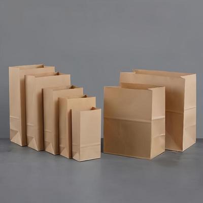 20/25/50Pcs Brown Kraft Paper Bag Food Packing Bag Vegetables Shopping Bag Candy Package Kraft Lunch Bag Grocery Cookie Bread Bucket Bags