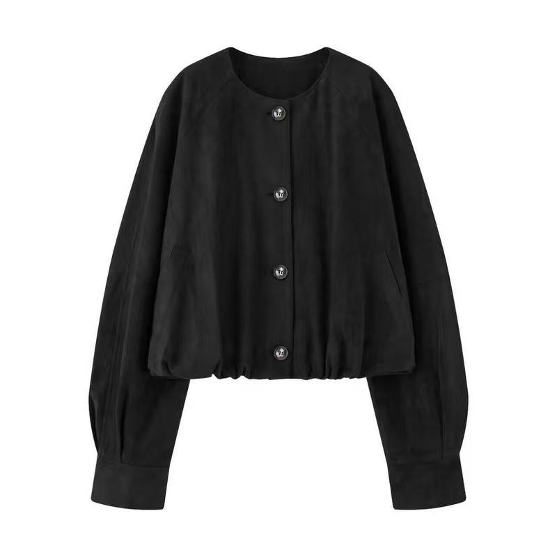 

Осень Новое поступление Мода Ветер Внешняя торговля Женская одежда Стильная Простая и Универсальная Куртка из чистой кожи Верхняя одежда 3322043 Black M