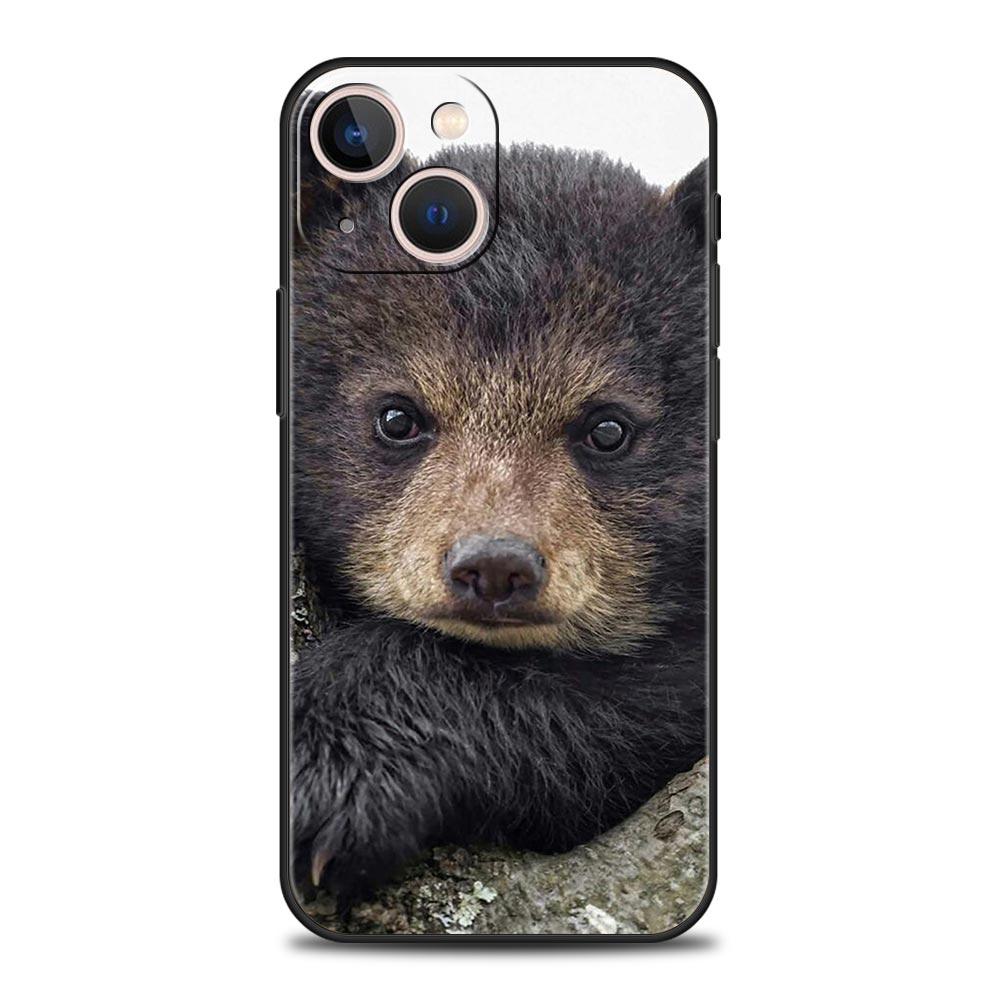 Lustige Just Relax Brown Bear Luxus-Telefonhülle für iPhone 13 15 14 12 11 Pro MAX XR X SE XS 7 8 Plus Weiche schwarze Silikonhülle