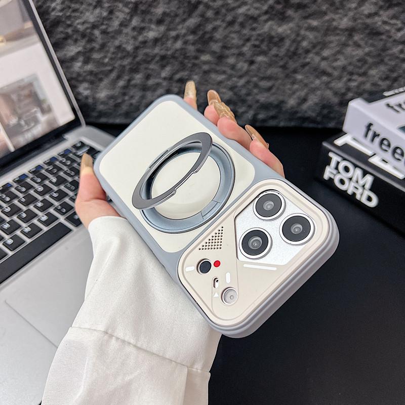 Yadun Contrasting Color 360 Rotating Magnetic Suction Bracket Is Suitable for Apple 17 Mobile Phone Case iPhone16promax Skin Grinding