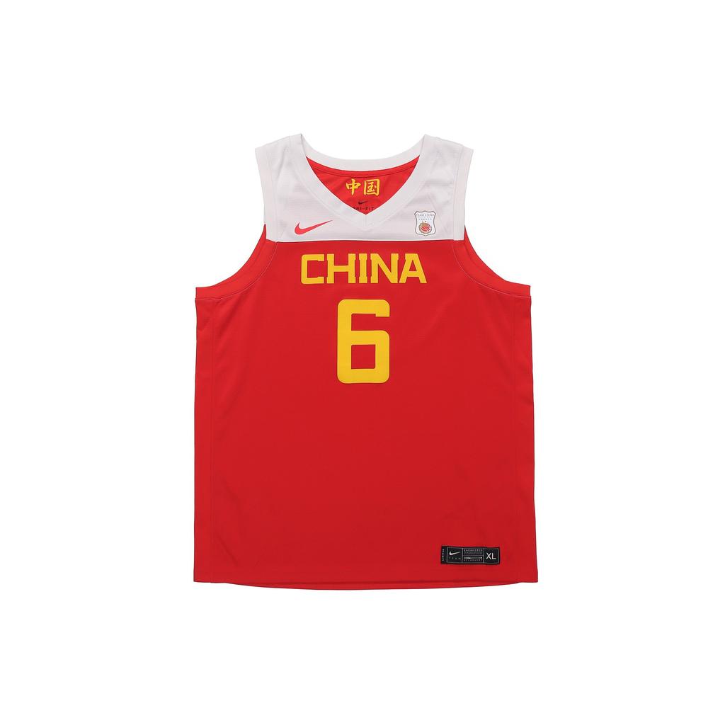 Nike China Team Away #6 Guo Ailun Basketball Jersey Men Jerseys Red AV3823-640