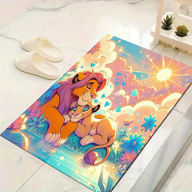 

1pc The Lion King Pattern Area Rug Soft Flannel Floor Mat for Living Room,Office,Bedroom and Carpet,Sofa Coffee Table Floor Mat 60cm by 90cm