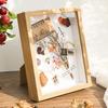 3D Dried Flower Photo Frame: Hollow Desktop Display, Shell Clay Painting, Handmade DIY Materials.