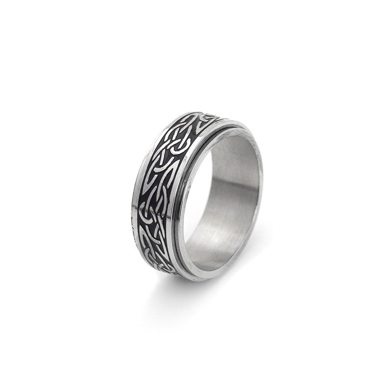 

Rotatable Viking Celtic Knot Stainless Steel Unisex Ring Band no. 13 срібний