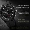 findtime Men's Digital Analog Dual Time Sports Watch 50M Waterproof LED Backlight Stopwatch Alarm Silicone Band 12/24 Hour Casual Outdoor