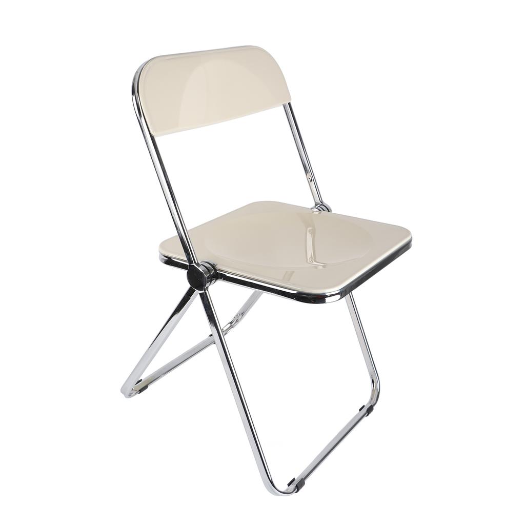 Acrylic Folding Chair Electroplated Silver Legs Folding Dining Chair Clothing Store Photograph