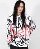 Deumakeu M Street Graffiti Oversized Long-Sleeve T-Shirt