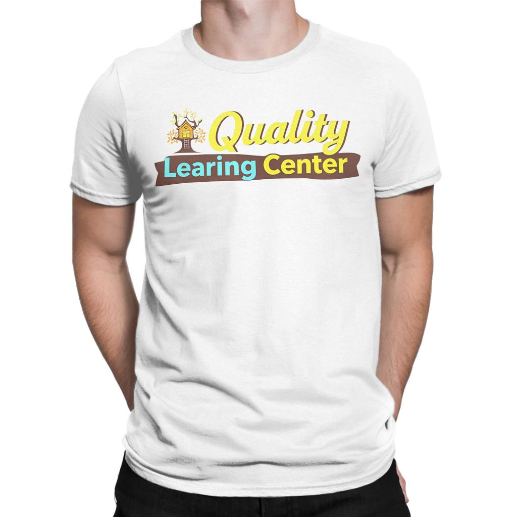 Quality Learing Center T Shirt for Men Cotton Funny TShirts Crewneck  Tees Short Sleeve Clothing Big Size