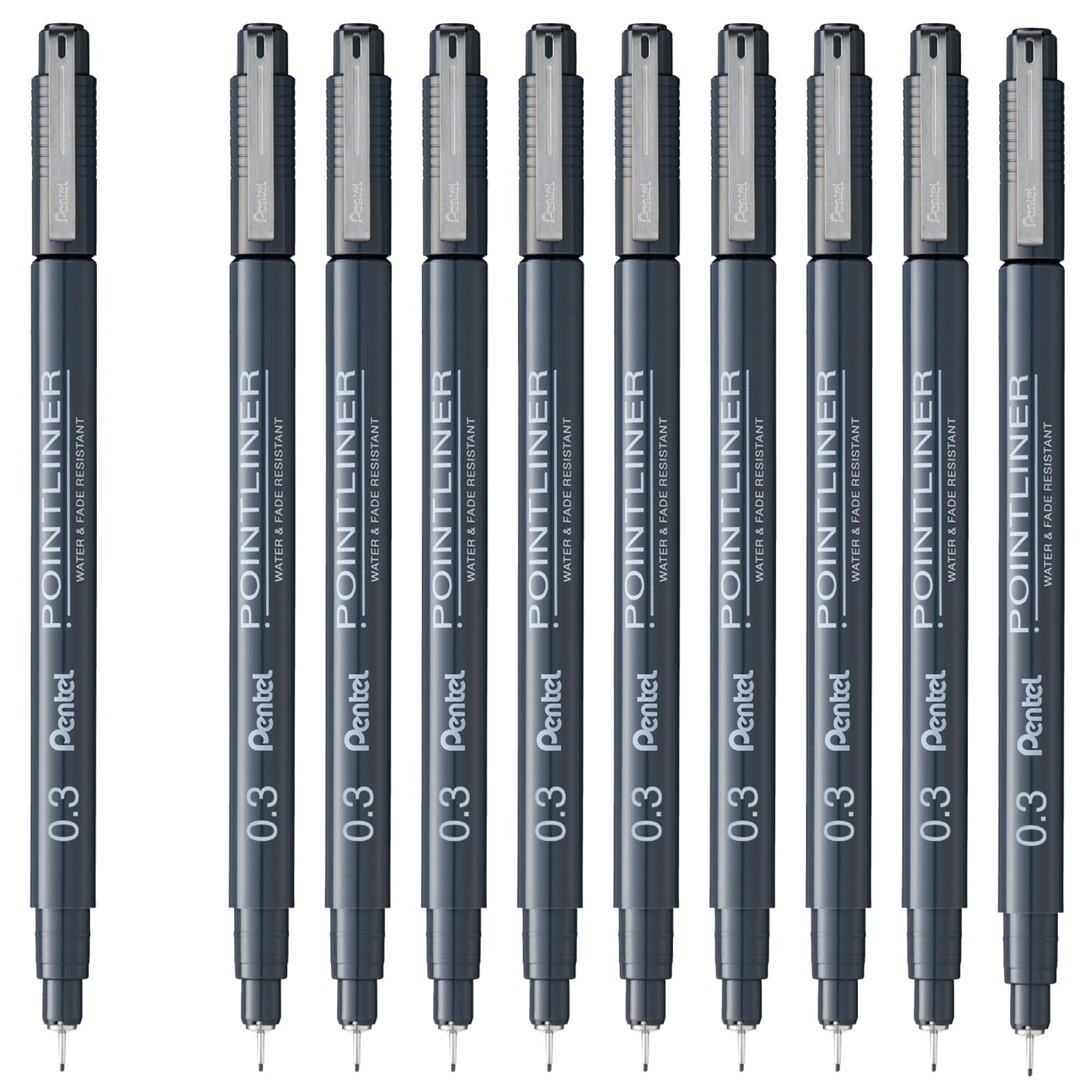 

Ручка Pentel Point Liner 10 на водной основе, 0,3 мм, черная, ручки, S20P-3AD(10)