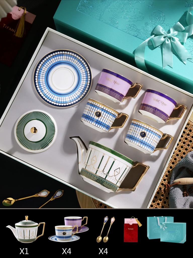French Afternoon Tea Set Elegant Premium Ceramic Coffee Cup Gift Box Wedding Present Home Tableware Supplies