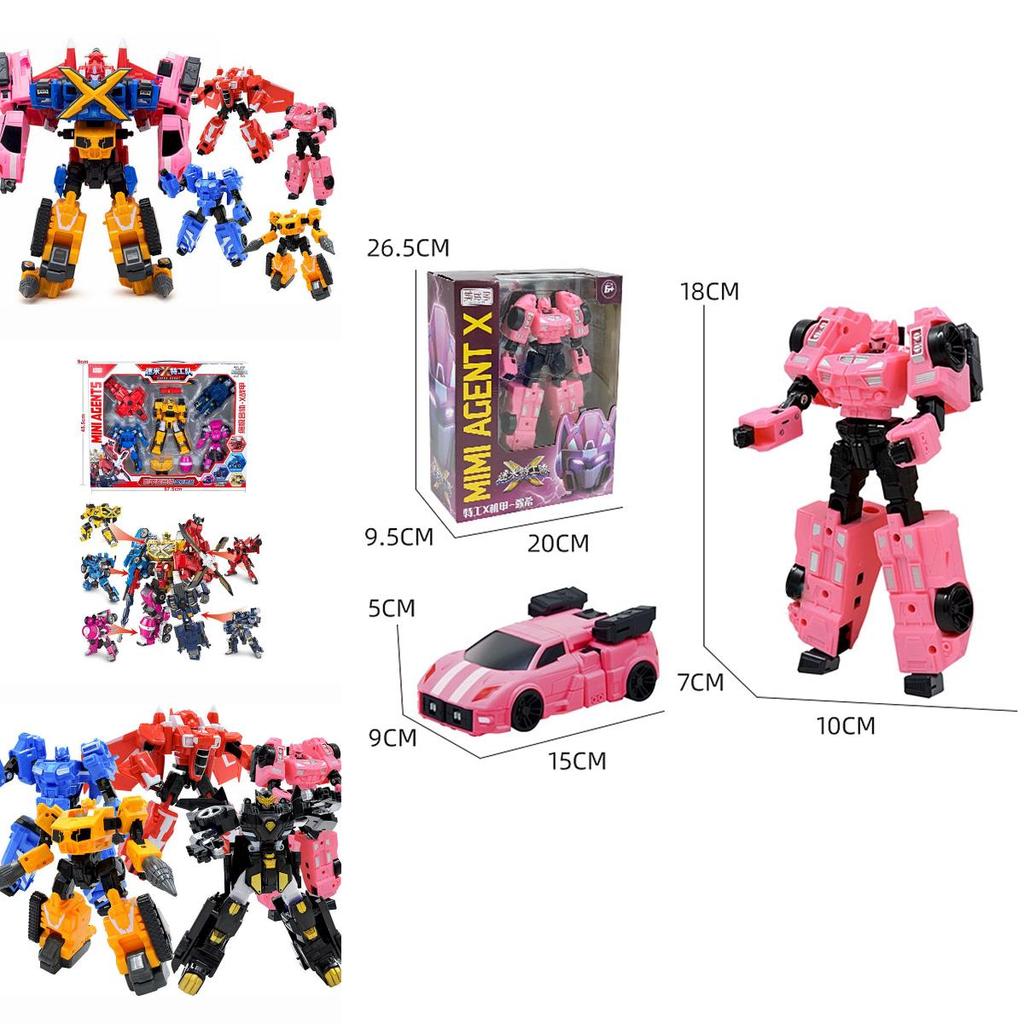 Miniforce X Lucybot Colorful 4 In 1 Transformer Car Robot Toy For Kids