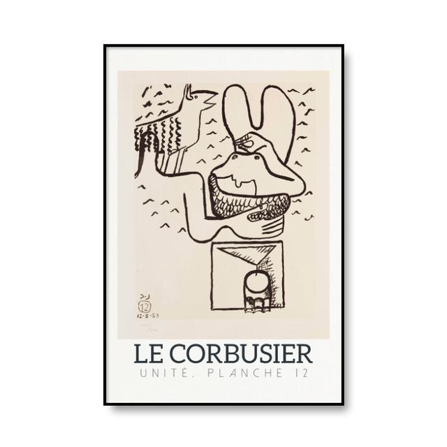 Poster della mostra di Le Corbusier francese Cubismo astratto Stampa Wall Art Canvas Painting Picture Decorazione domestica moderna della metà del secolo