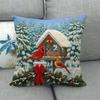 Christmas Spring Bird Flower Oil Painting Digital Printing Short Plush Pillow Covers For Sofa Office Cushion Cover Home Goods