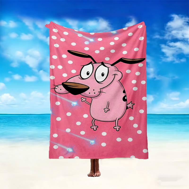 1pc Cozy Print Blanket, Courage the Cowardly Dog Blanket Appropriate for Home Picnic and Travel Adventures