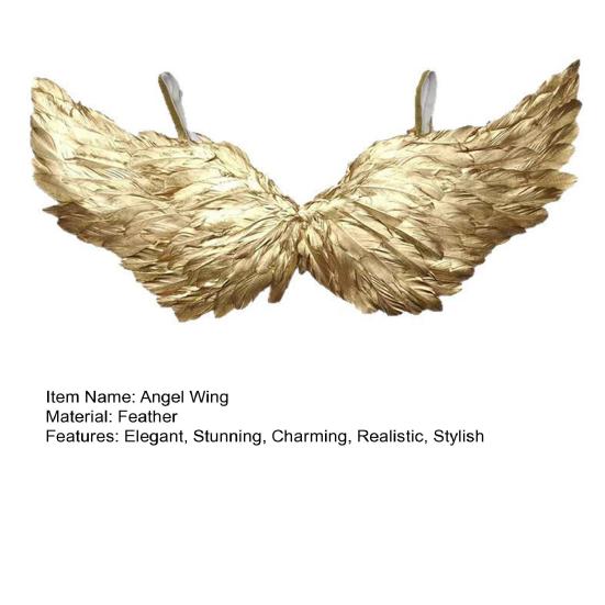 Gold Angel Wings for Adults And Children Carnival Masquerade Feather Wings Cosplay Costume for Halloween Christmas Wedding Party Accessory