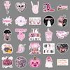 50 Pink Halloween Graffiti Stickers Personalized Cartoon Holiday Decoration Mobile Phone Case Water Cup Stickers