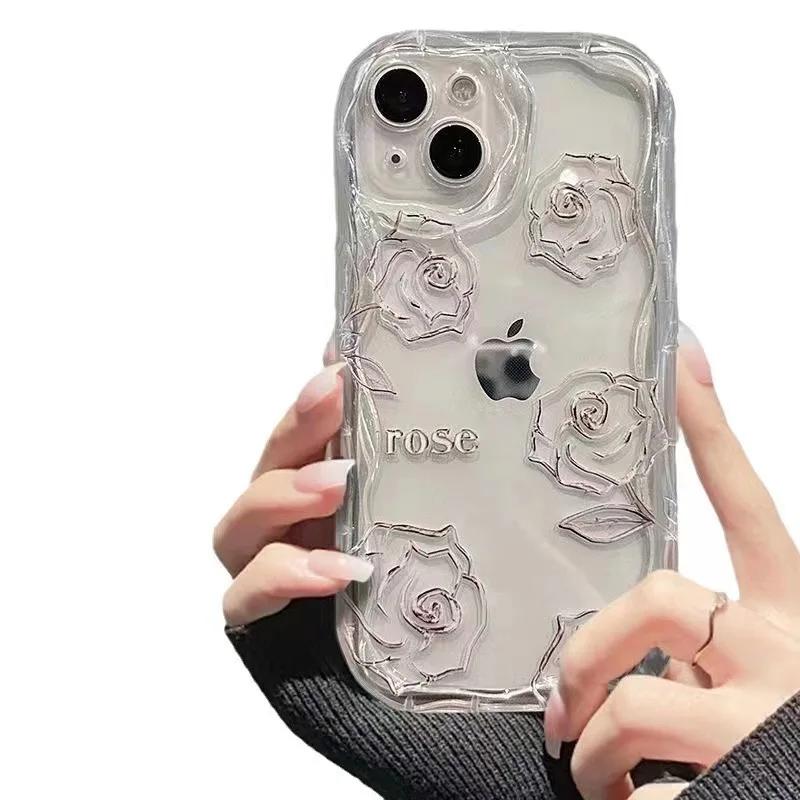 Rose Transparent Creative Mobile Phone Case Mobile Phone Protective Cover for iPhone 15PLUS 14 13 12 11 X XS XR
