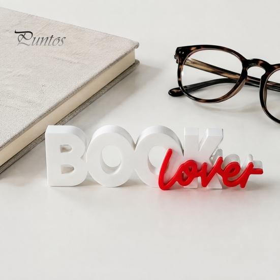 Bookshelf Decor for Reading Lovers 3D Printed Book Lover Ornament Decor, Letter Sign Minimalist Home Decoration Accessories Study Desk Corner Library,