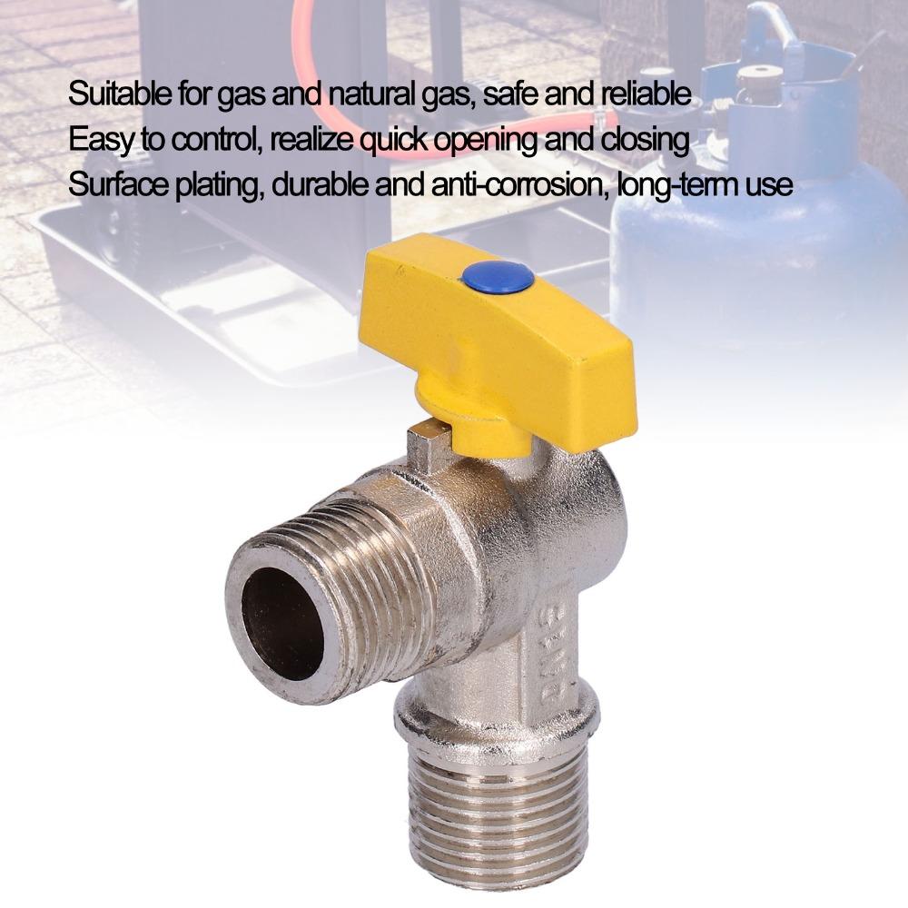 Brass Shut Off Valve G1/2 Male Thread Elbow Valve Durable Gas Angle Valve Coal Gas
