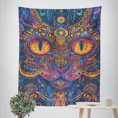 Psychedelic Pattern Theme Tapestry - Lightweight Polyester Hippie Wall Decor Tapestry for Bedrooms, Dorm Rooms and Holiday Gifts