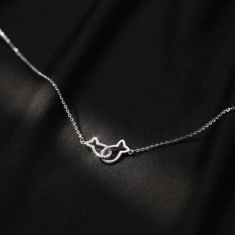 Flash Diamond Pisces Clavicle Chain Necklace for Women Light Luxury High-end Ins Temperament Versatile Best Friend Fashion Clavicle Chain