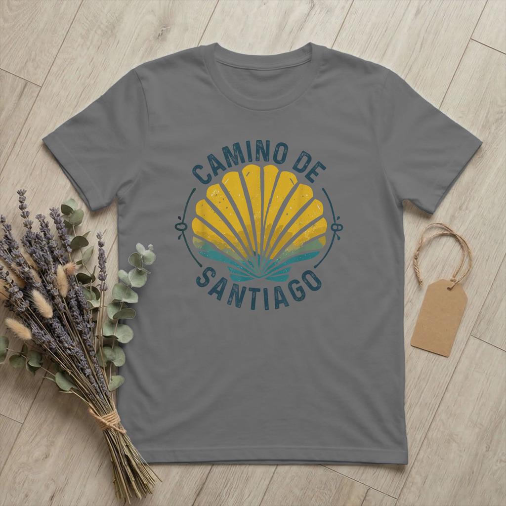 Camino de Santiago Way of St James Unisex T Shirt Hiking Novelty Tee Short Sleeve Round Collar TShirts Cotton Printed merchandise