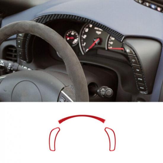 Red Carbon Fiber Car Front Dashboard Button Frame Cover For Corvette C6 2005-13