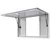 Verkaufsfenster 135x84 cm, Servicefenster aus Aluminiumlegierung für Food Truck, bis zu 85 Grad aufstellbares Bedienfenster mit 4 Schiebefenstern, Markisentür,