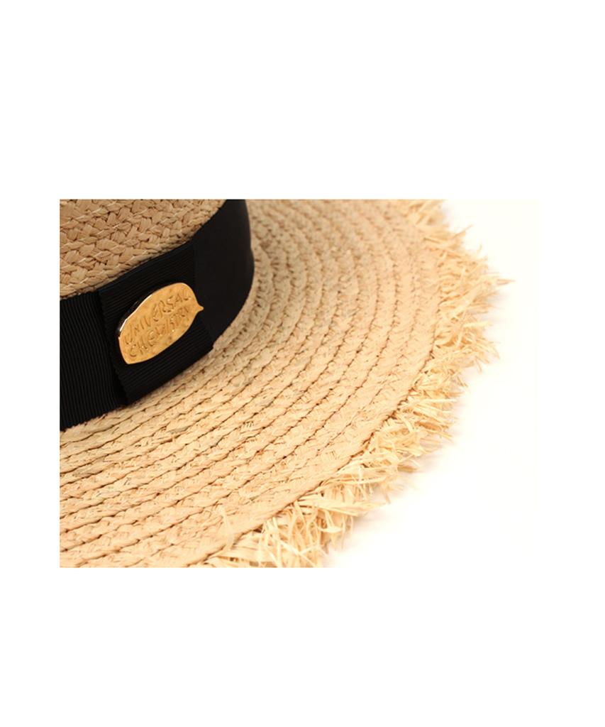 Yunibeosyeolkemiseuteuli Gold Metal Natural Fedora Summer Fedora