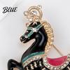 Shiny Enamel Horse Brooch Cute Rhinestone Lapel Pin Alloy Animal