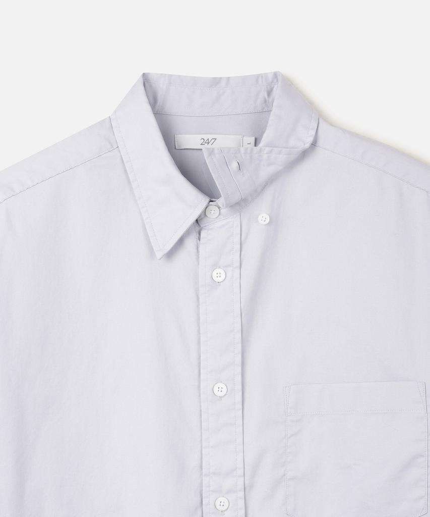 247Silijeu Compact Stretch Oxford Shirt Light Blue