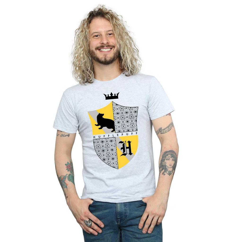HARRY POTTER Mens Hufflepuff Shield T-Shirt