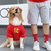 Golden Retriever Small Medium and Large Dog Dress Dog Cat Autumn and Winter Gong Xi Fa Cai Pet Two-legged Clothing Supplies