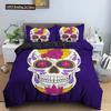 3D Skull Print Bedding Set Skeleton Down Duvet Cover Large Size Quilt 2/3 pcs Gemini Bedroom Decor