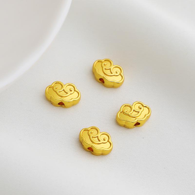 Gold-Plated Retro Cloud Beads for DIY Jewelry
