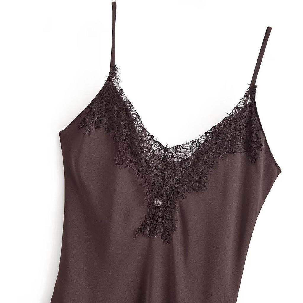 European Style Women's Lace Camisole Dress - Autumn 2025 Collection