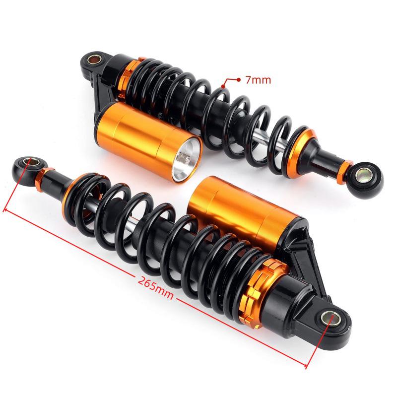 LFX265mm 10.43 Shock Absorber for ATV, Four-Wheel Scooter, Electric Vehicle, Motorcycle 280mm Black + Gold Set