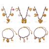 Fashion Creative Simple Color Rope DIY Pendant Bracelet Stainless Steel Gold-plated Love Pendant Necklace Jewelry Women