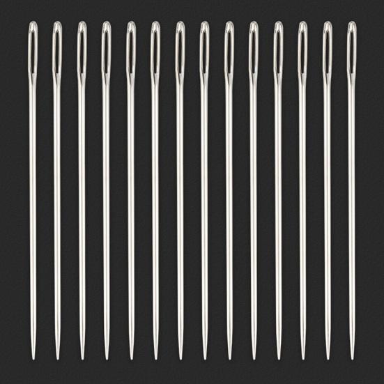 1 Set Big Eye Needles Stainless Steel Sewing Needles with Clear Storage Tube Assorted Sizes Sharp Needles for Hand