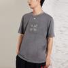 Li Ning Sports Basketball Series Printed Logo Round Neck Short Sleeve T-Shirt Men Tops Gray AHSR923-3