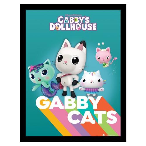 La Casa delle Bambole di Gabby Poster Incorniciato dei Gatti di Gabby nero