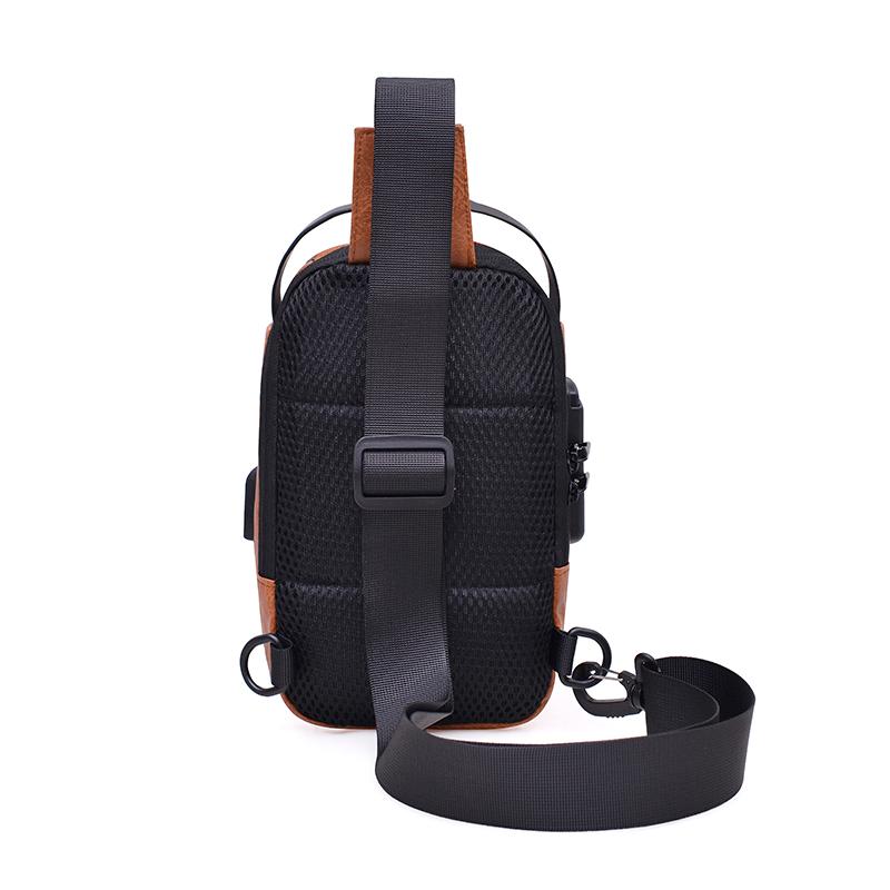 Men's Chest Bag Large Capacity Anti-theft Shoulder Bag USB Crossbody Bag