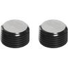 3/8 NPT Male Thread Allen Head Socket Pipe Plug Fitting Aluminum Black, Pack of 2