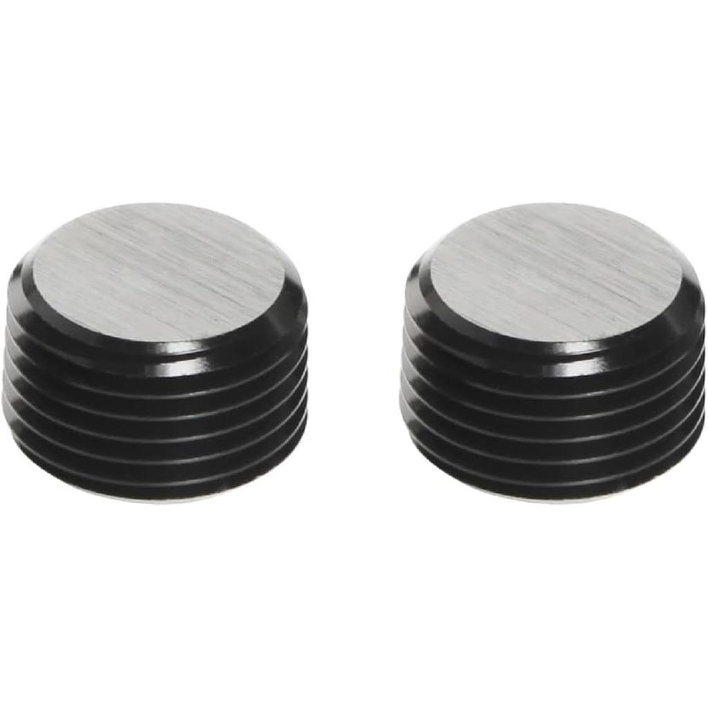 3/8 NPT Male Thread Allen Head Socket Pipe Plug Fitting Aluminum Black, Pack of 2