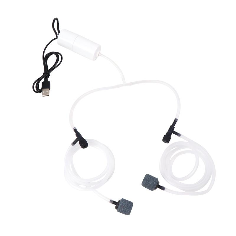 Aquarium Usb Oxygen Air Pump Fish Tank Portable Dual-Hole Silent Air Compressor Aerator Portable Mini Small Oxygenator
