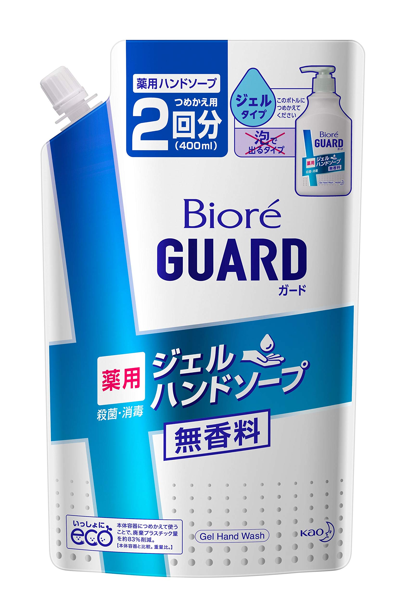 

Biore GUARD Hand Gel Soap Refill Unscented 400ml