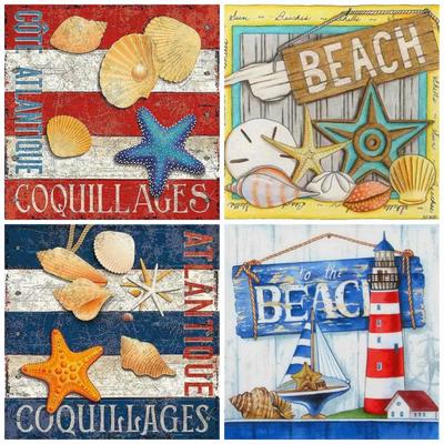 5D-Diamant-Gemälde „Shell Full Srill Craft Kit“ zum Verkauf, DIY-Diamant-Stickerei, Landschaft, Strand, Kunst, Strass, Heimdekoration