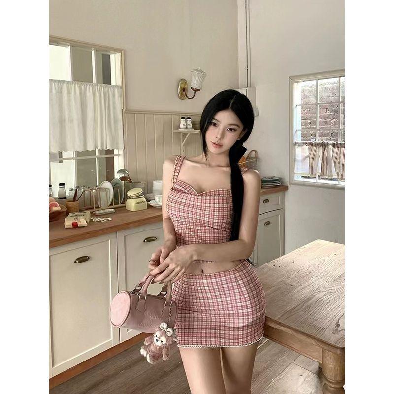 Sweetheart American Retro Crop Top Small Top Mini Skirt