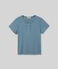 STUDIO SALT Henley Neck Short Sleeve T-Shirt_Blue